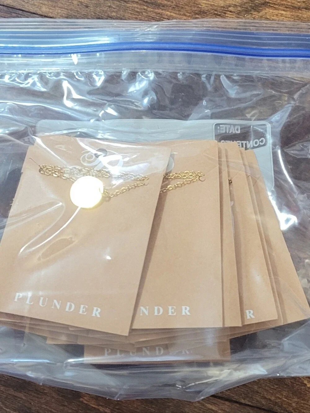 (12) PLUNDER Gold-Tone Petite Disc Necklaces